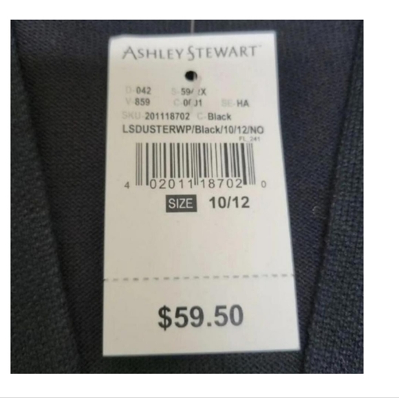 Ashley Stewart Black Fringe Open Front Cardigan - Picture 4 of 6